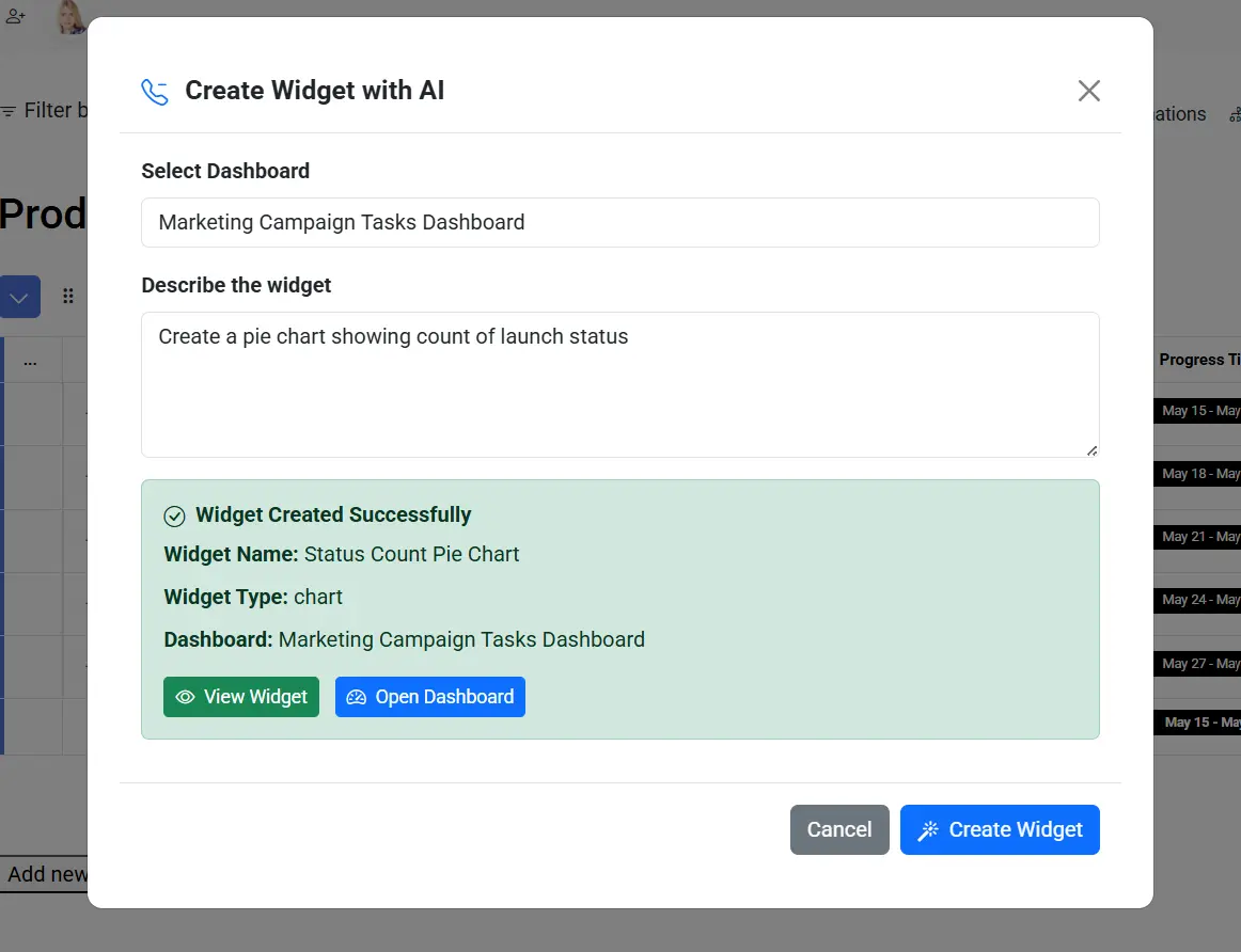 AI Widget creator