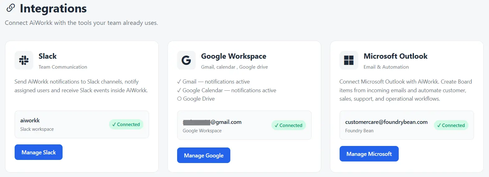 Aiworkk Integrations
