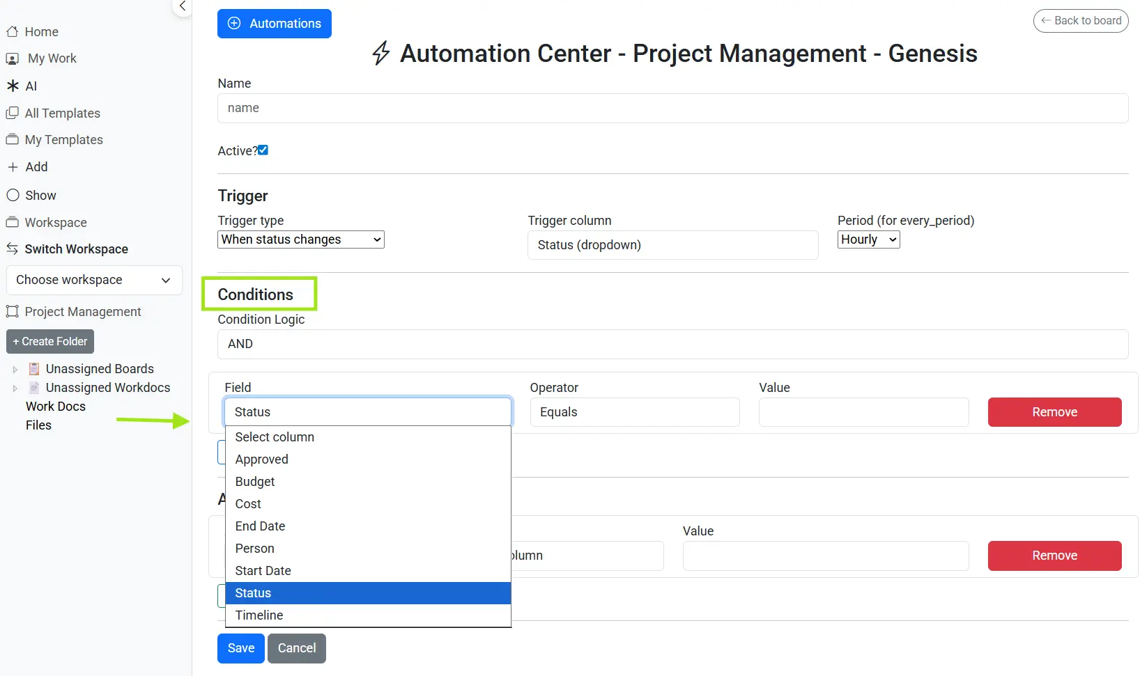 Aiworkk Automation Conditions